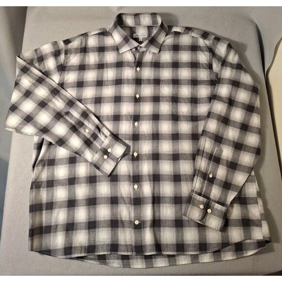 Peter Millar Shirt Men's XXL Black Gray Plaid Casual Golf Clubhouse Party EUC - Picture 2 of 7